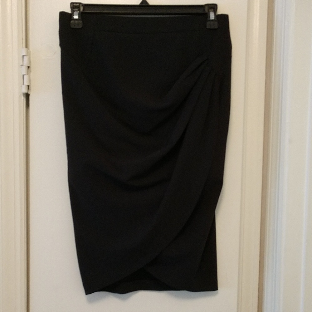 Helmet Lang Black Wrap Pencil Skirt EUC Sz 2